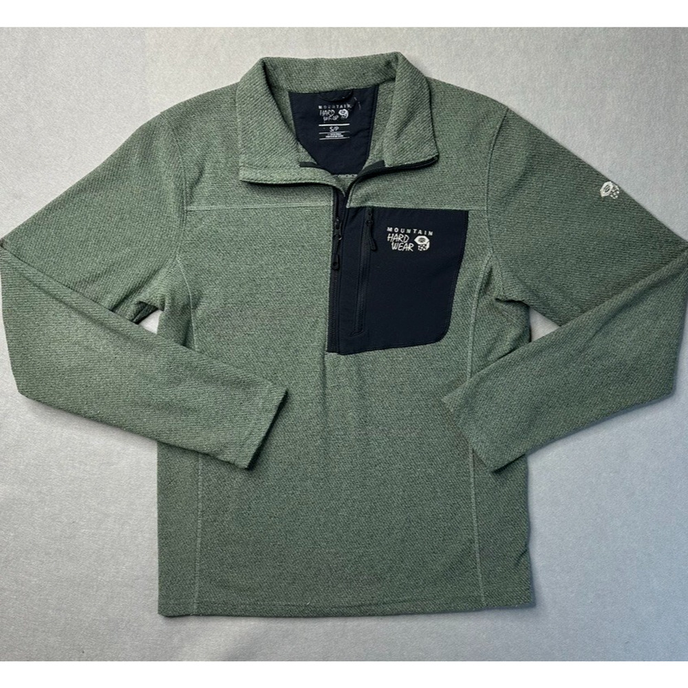 Mountain Hardwear Quarter-Zip Fleece Pullover Green Size Small Outdoor Hiking